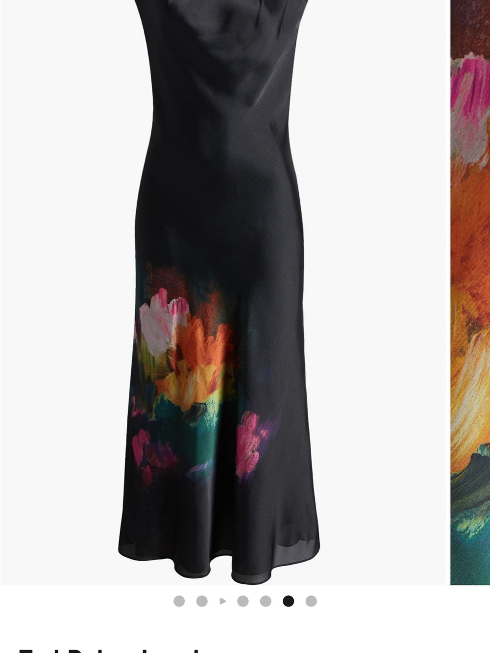 Ted Baker NWT Black Midi Dress w Multicolor Colors  sz 2 (4-6 US)Averiee $395